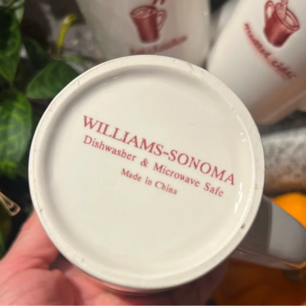Williams Sonoma Seasonal Diner Mug Trio Hot Chocolate Mulled Cider Irish Coffee